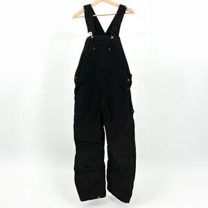 Blue Mountain Black Canvas Insulated Snow Bib Overalls